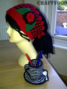 Crochet headband and pen holder